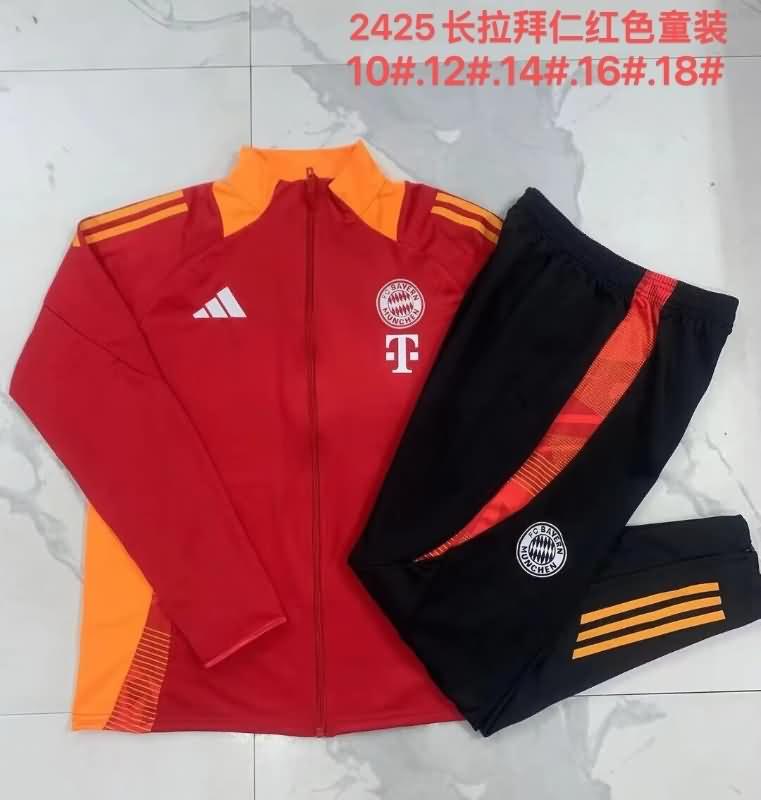 Bayern Munich 24/25 Kids Red Soccer Tracksuit 02