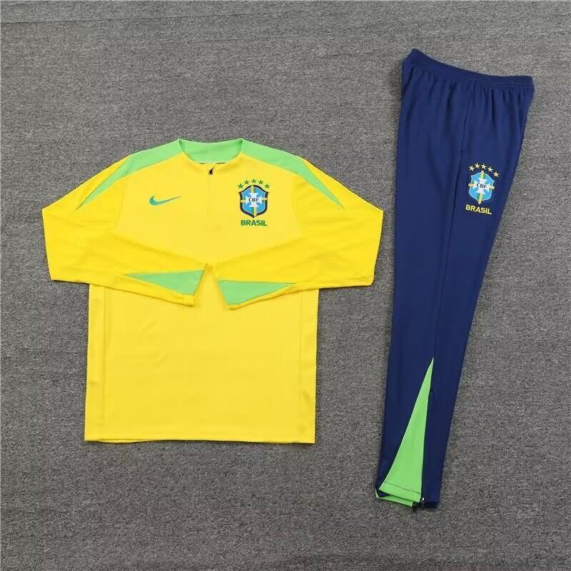 AAA(Thailand) Brazil 2024 Yellow Soccer Tracksuit