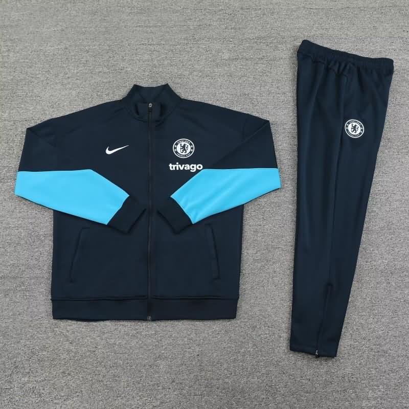 AAA(Thailand) Chelsea 24/25 Dark Blue Soccer Tracksuit 02