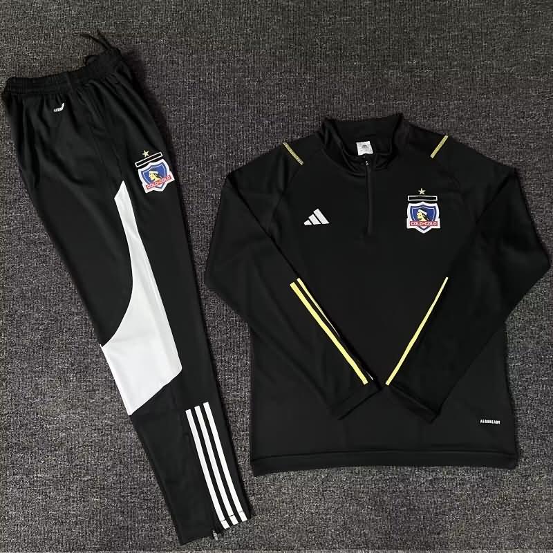 AAA(Thailand) Colo Colo 2024 Black Soccer Tracksuit