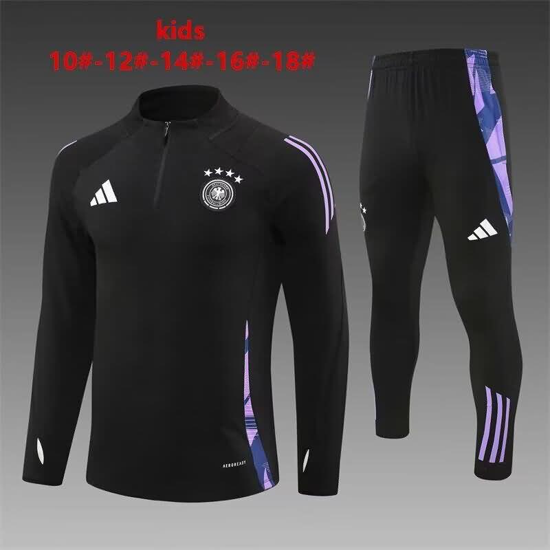 Germany 2024 Kids Black Soccer Tracksuit