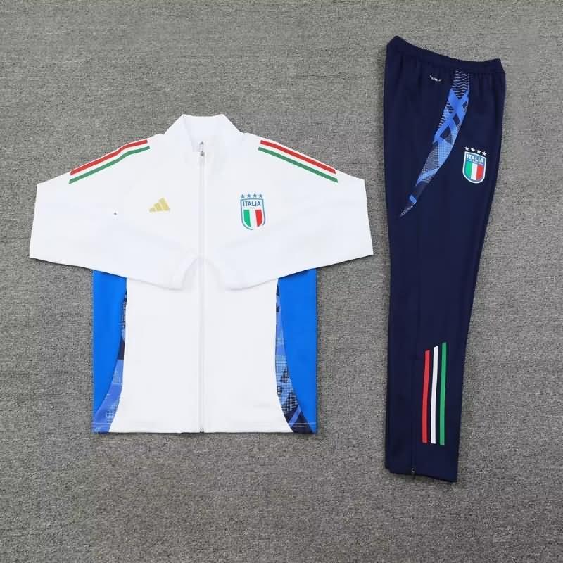 AAA(Thailand) Italy 2024 White Soccer Tracksuit 04