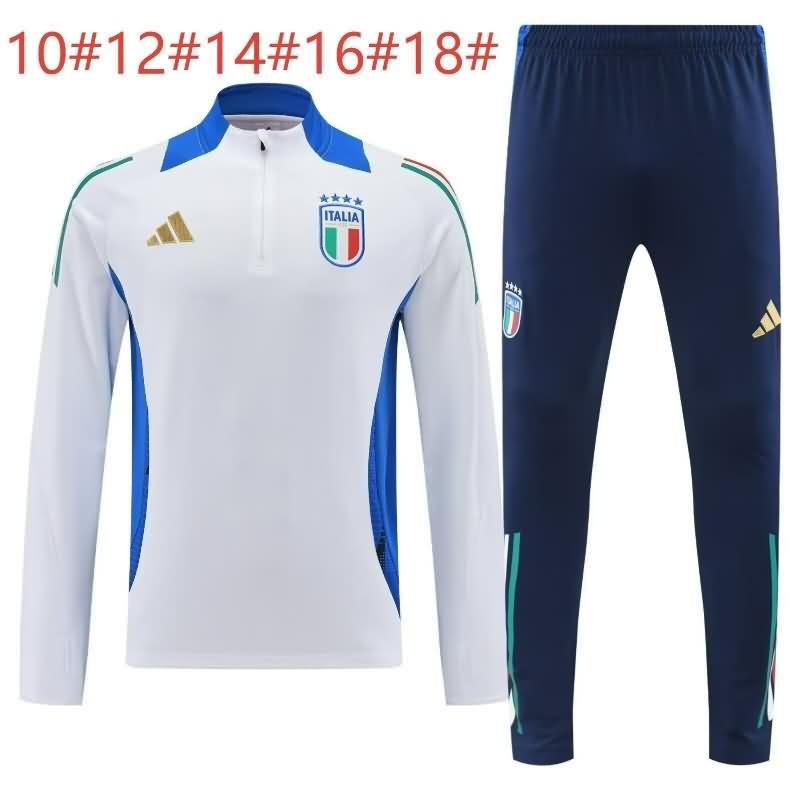 Italy 2024 Kids White Soccer Tracksuit