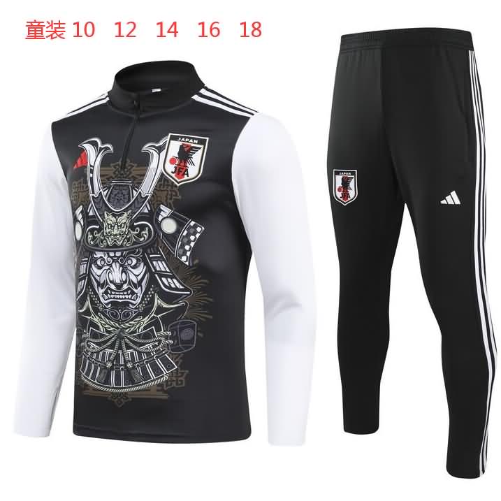 Japan 2024 Kids Black Soccer Tracksuit 02