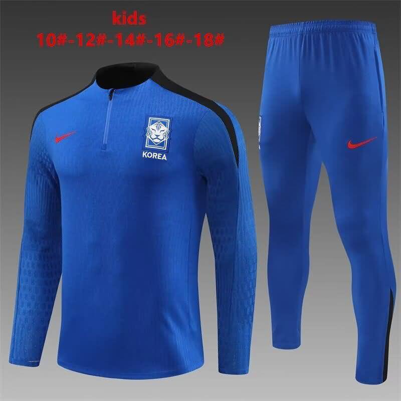 Korea 24/25 Kids Blue Soccer Tracksuit