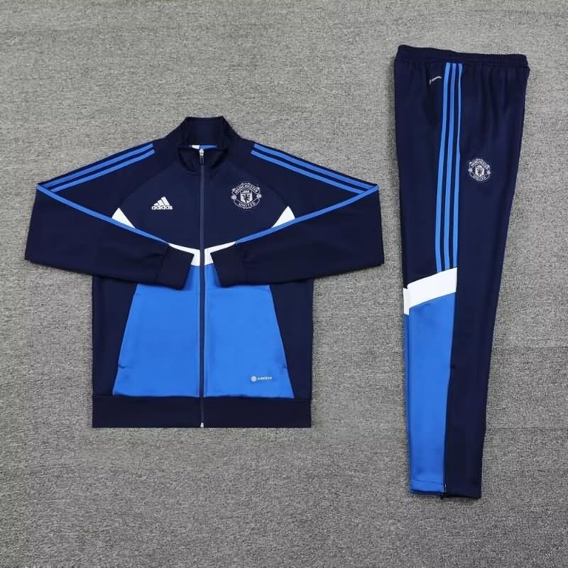 AAA(Thailand) Manchester United 24/25 Dark Blue Soccer Tracksuit 04