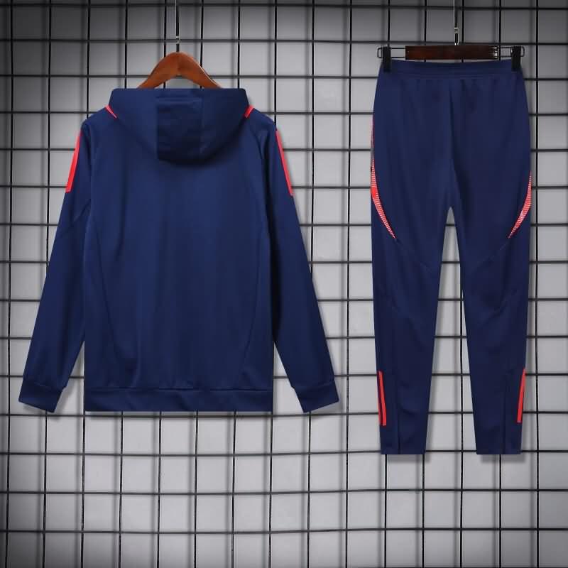 AAA(Thailand) Manchester United 24/25 Dark Blue Soccer Tracksuit 05