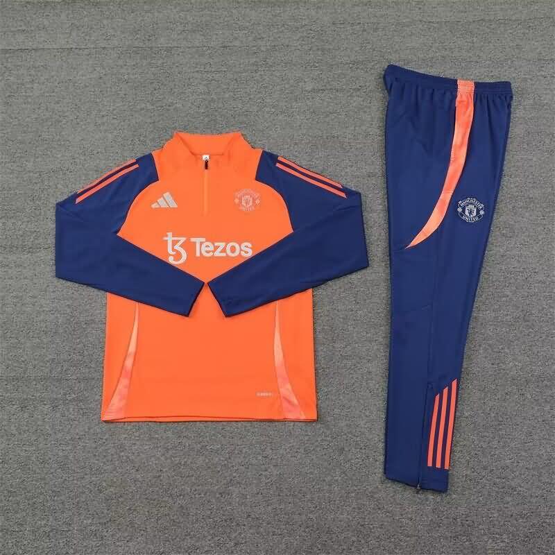 AAA(Thailand) Manchester United 24/25 Orange Soccer Tracksuit
