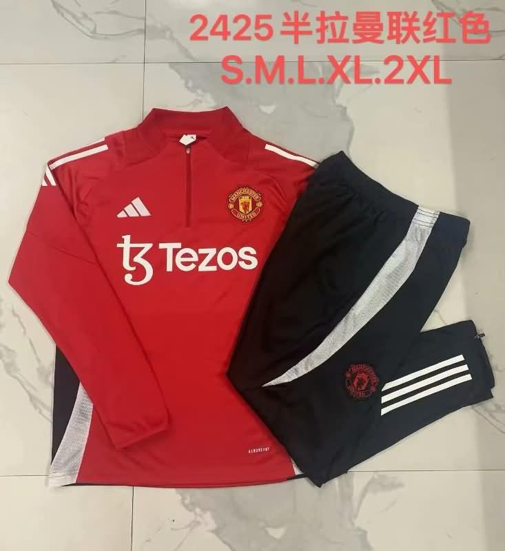 AAA(Thailand) Manchester United 24/25 Red Soccer Tracksuit 03