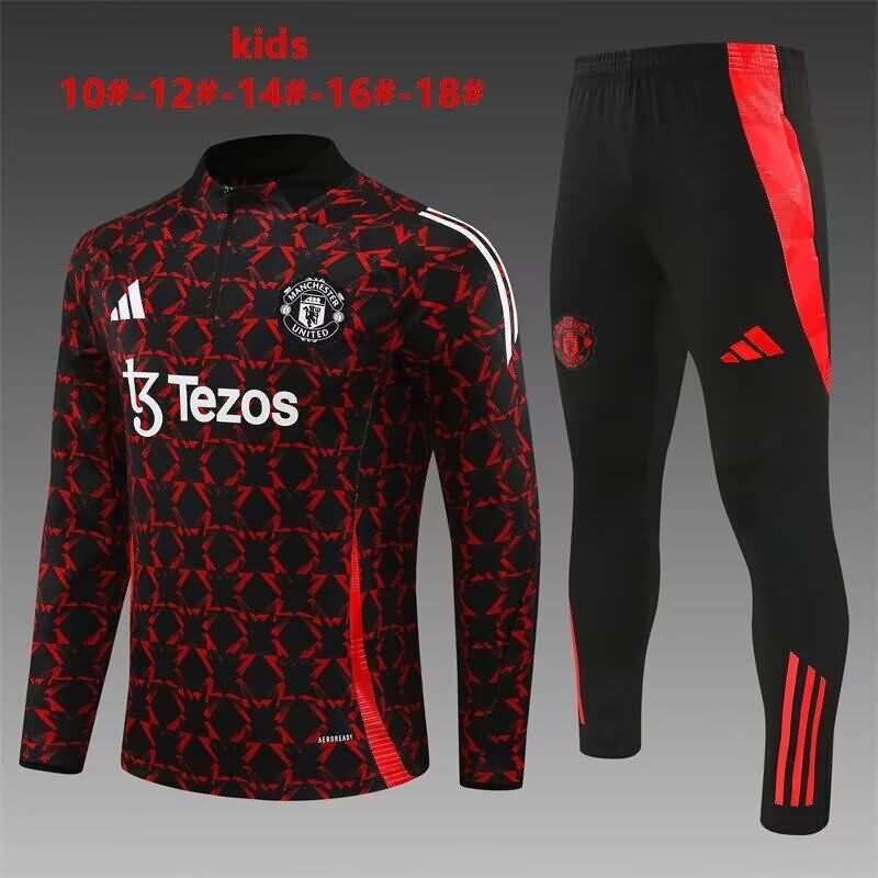 Manchester United 24/25 Kids Red Soccer Tracksuit