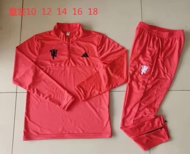 Manchester United 24/25 Kids Red Soccer Tracksuit 02