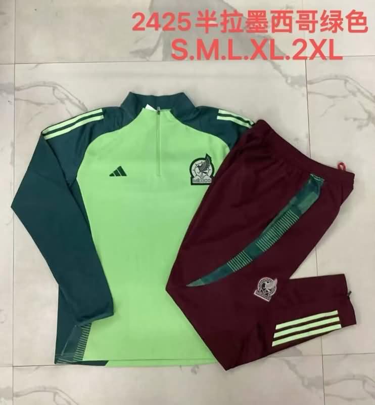 AAA(Thailand) Mexico 2024 Green Soccer Tracksuit 02