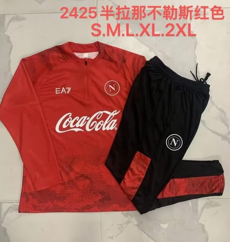 AAA(Thailand) Napoli 24/25 Red Soccer Tracksuit