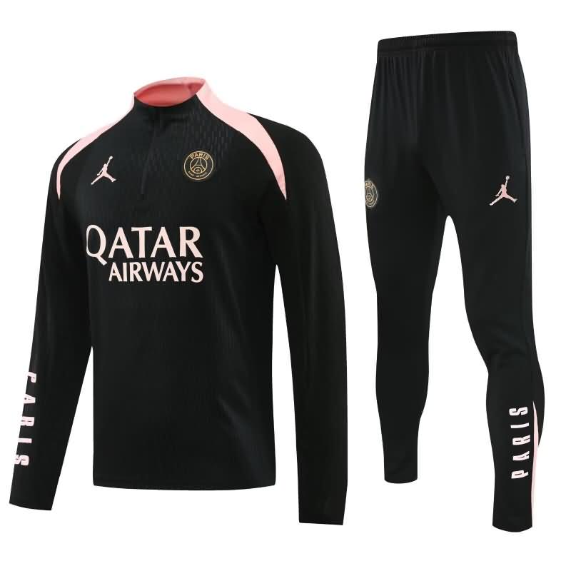 AAA(Thailand) PSG 24/25 Black Soccer Tracksuit 06