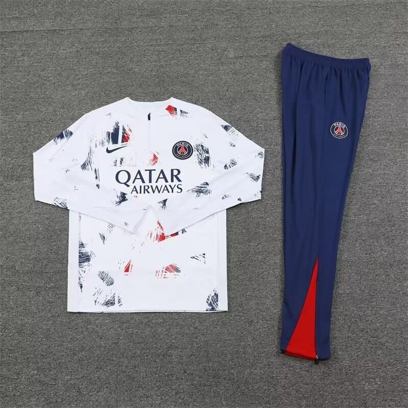 AAA(Thailand) PSG 24/25 White Soccer Tracksuit