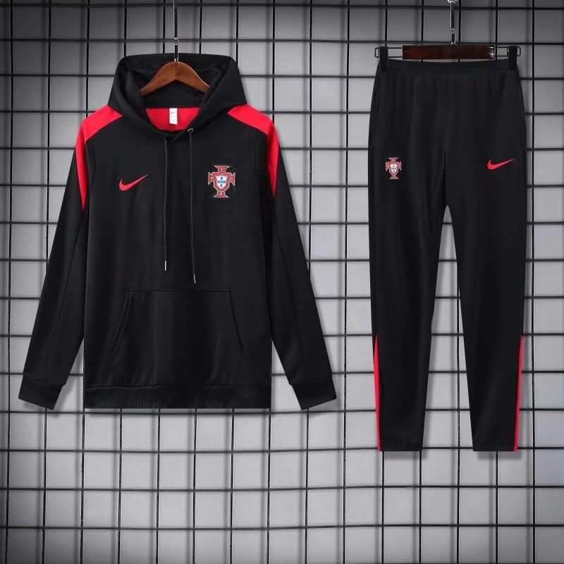 AAA(Thailand) Portugal 2024 Black Soccer Tracksuit 02