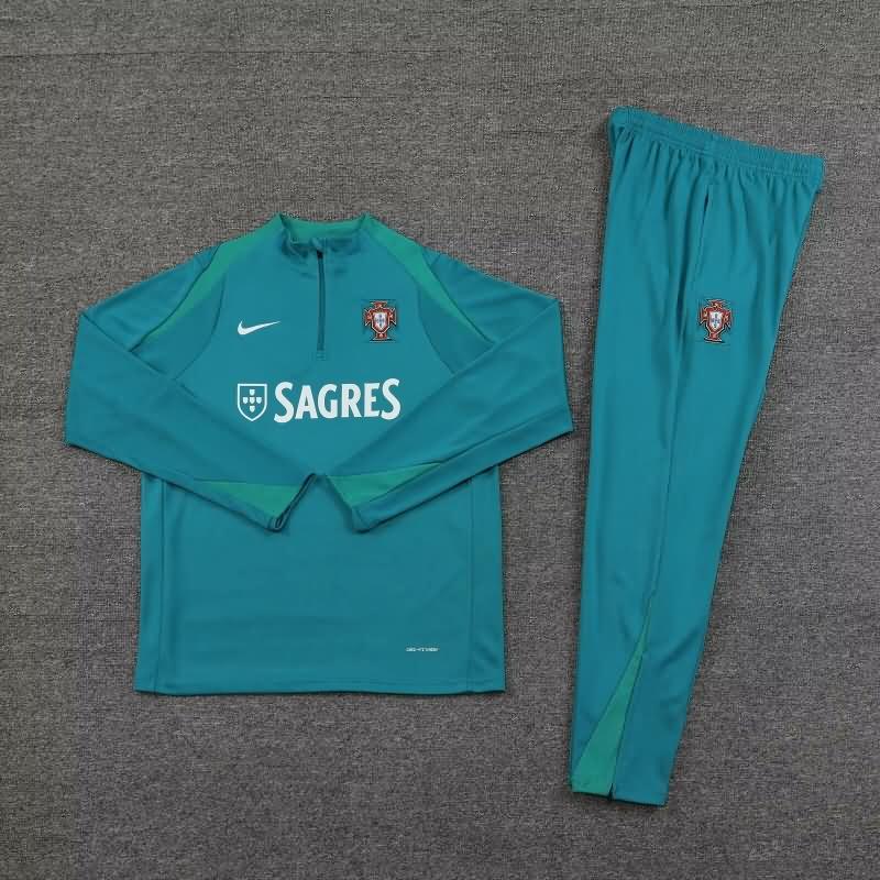 AAA(Thailand) Portugal 2024 Green Soccer Tracksuit 03