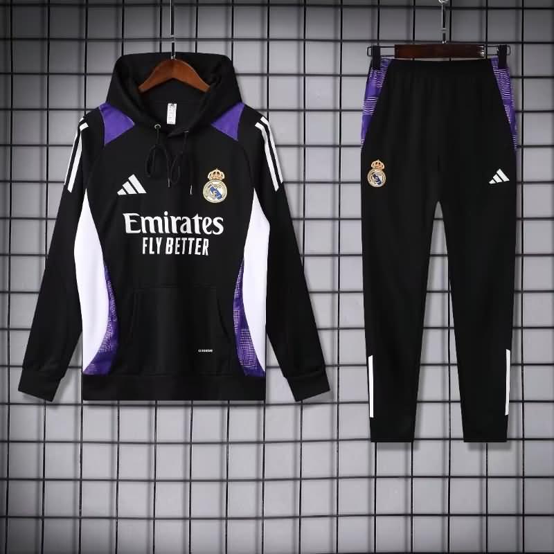 AAA(Thailand) Real Madrid 24/25 Black Soccer Tracksuit 06