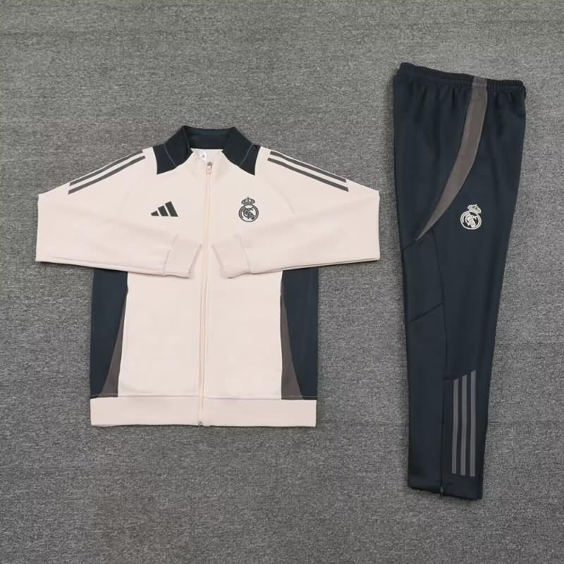 AAA(Thailand) Real Madrid 24/25 Beige Soccer Tracksuit 02