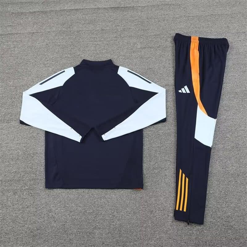 AAA(Thailand) Real Madrid 24/25 Dark Blue Soccer Tracksuit 02