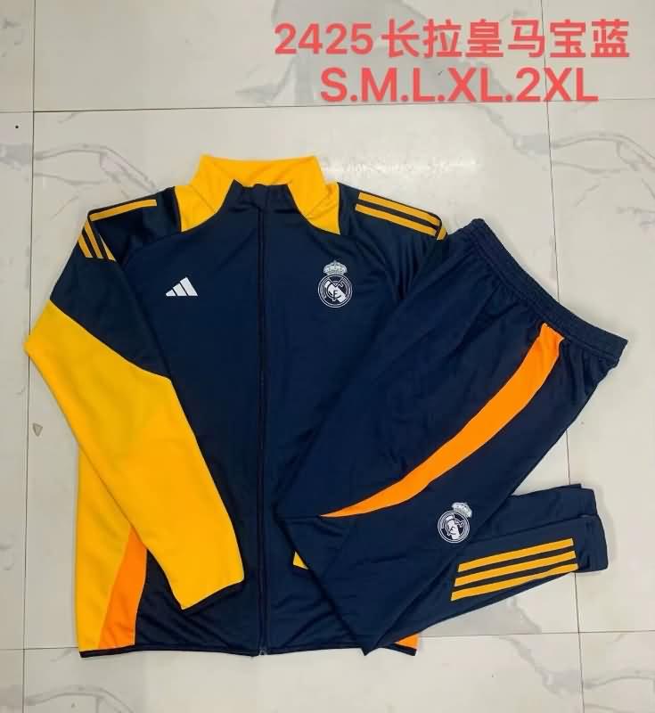 AAA(Thailand) Real Madrid 24/25 Dark Blue Soccer Tracksuit 03