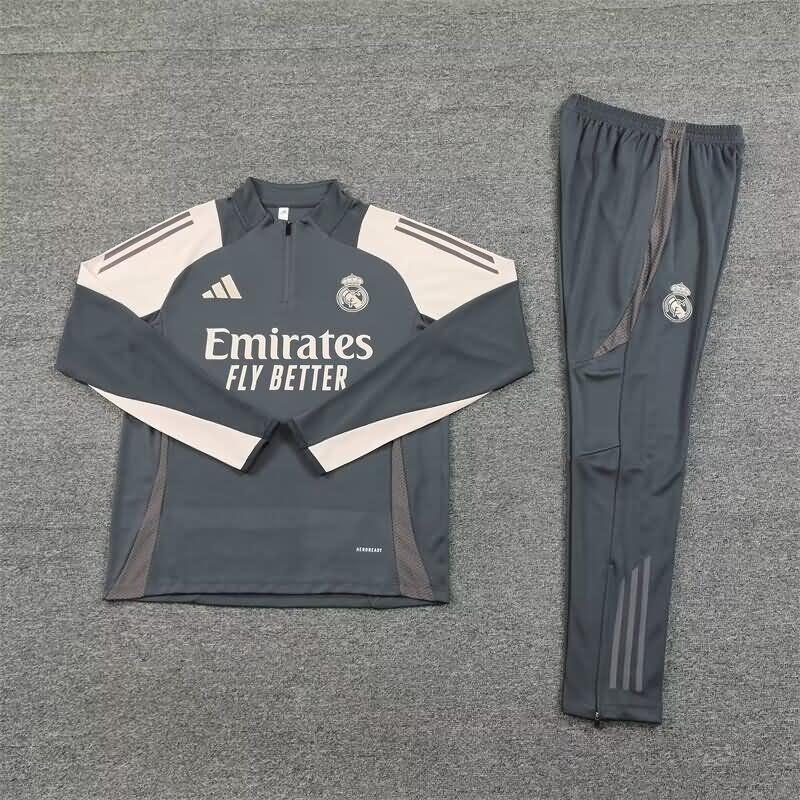 AAA(Thailand) Real Madrid 24/25 Grey Soccer Tracksuit