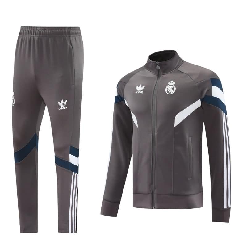 AAA(Thailand) Real Madrid 24/25 Grey Soccer Tracksuit 02