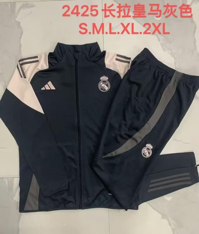 AAA(Thailand) Real Madrid 24/25 Grey Soccer Tracksuit 03