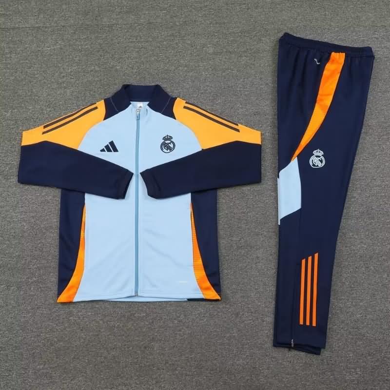 AAA(Thailand) Real Madrid 24/25 Light Blue Soccer Tracksuit