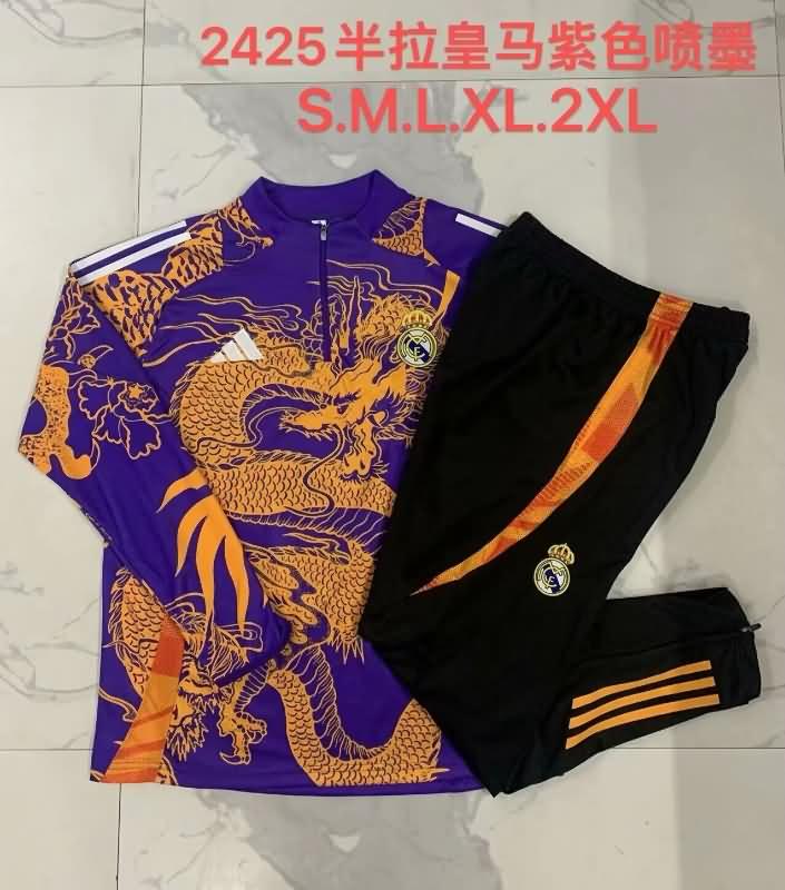 AAA(Thailand) Real Madrid 24/25 Purples Soccer Tracksuit 02