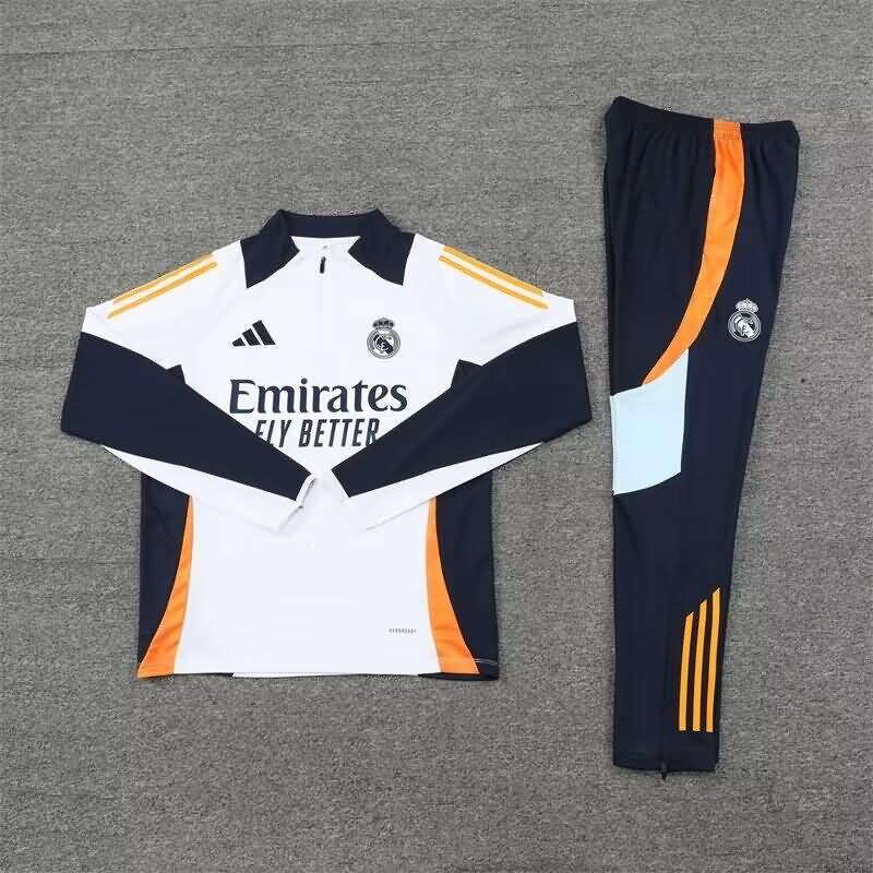 AAA(Thailand) Real Madrid 24/25 White Soccer Tracksuit 02