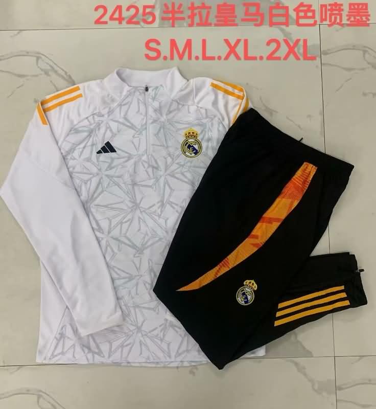 AAA(Thailand) Real Madrid 24/25 White Soccer Tracksuit 05