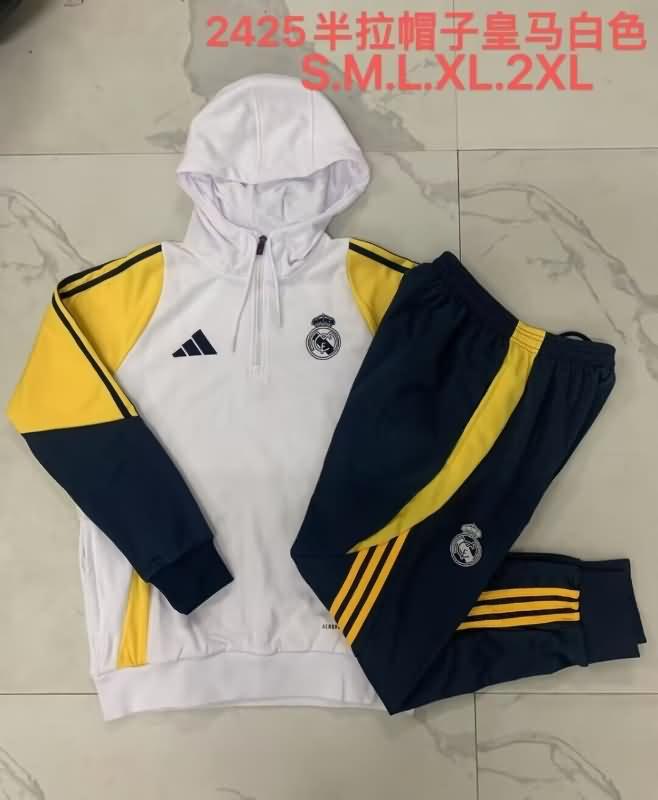 AAA(Thailand) Real Madrid 24/25 White Soccer Tracksuit 07