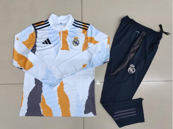 AAA(Thailand) Real Madrid 24/25 White Soccer Tracksuit 09