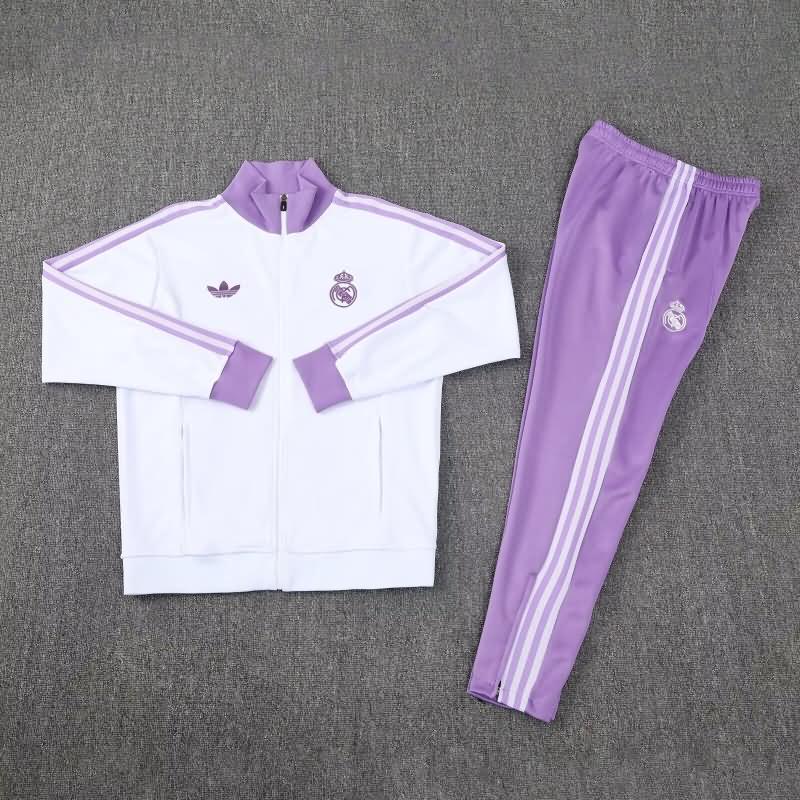 AAA(Thailand) Real Madrid 24/25 White Soccer Tracksuit 10