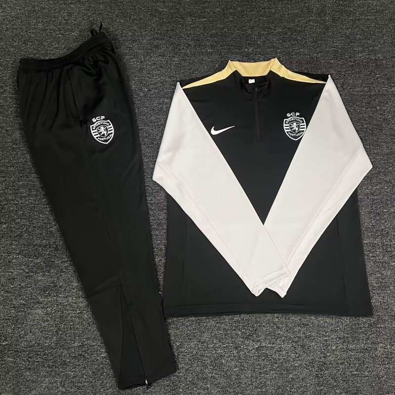 AAA(Thailand) Sporting Lisbon 2024 Black Soccer Tracksuit