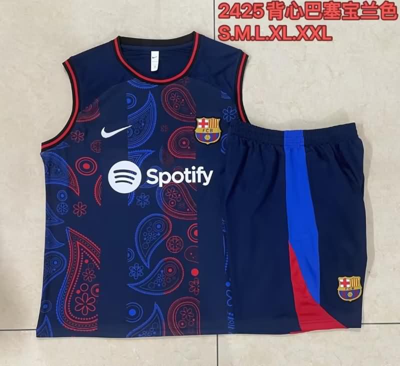 AAA(Thailand) Barcelona 24/25 Dark Blue Soccer Training Sets