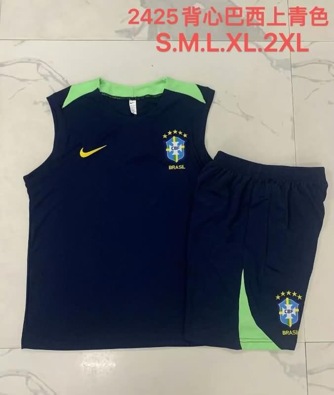 AAA(Thailand) Brazil 2024 Dark Blue Soccer Training Sets