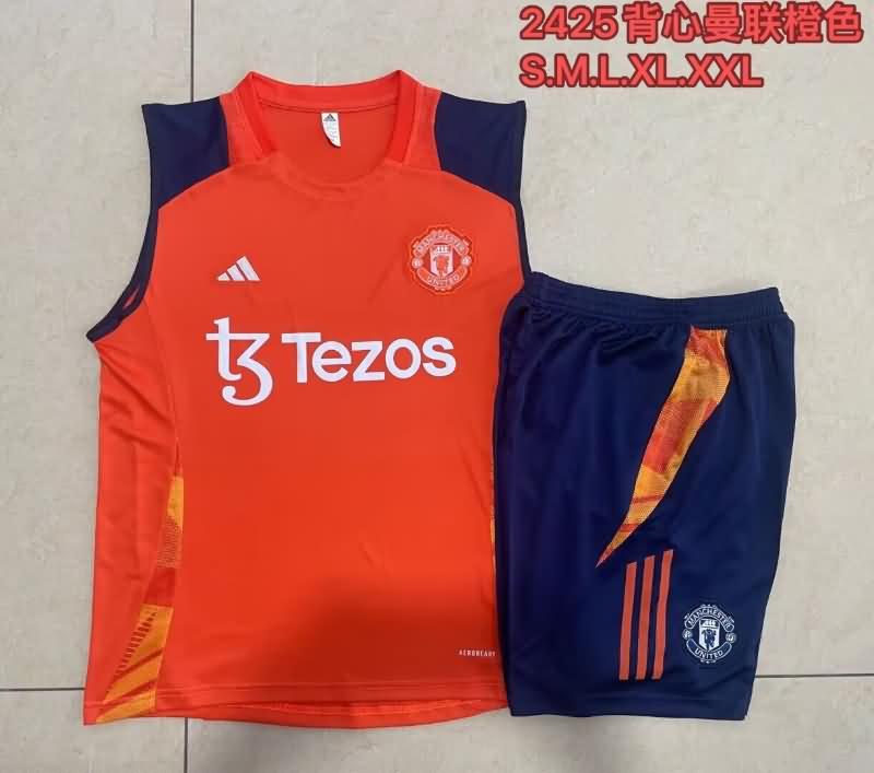 AAA(Thailand) Manchester United 24/25 Orange Soccer Training Sets 02