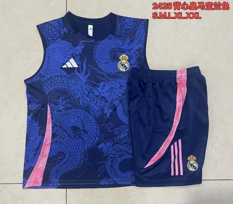 AAA(Thailand) Real Madrid 24/25 Dark Blue Soccer Training Sets 02