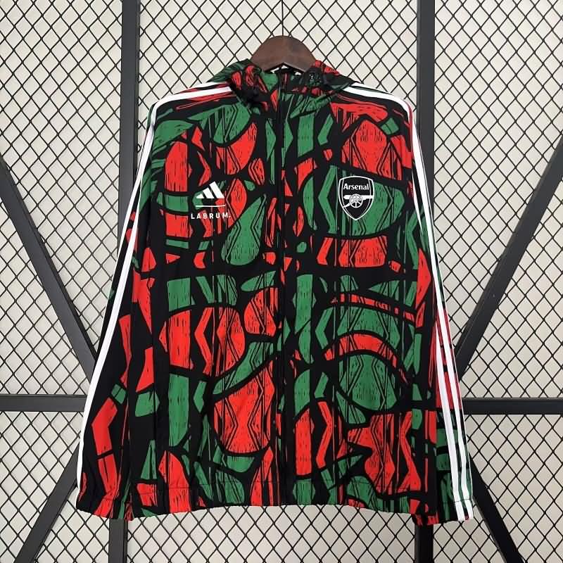 AAA(Thailand) Arsenal 24/25 Red Green Soccer Windbreaker