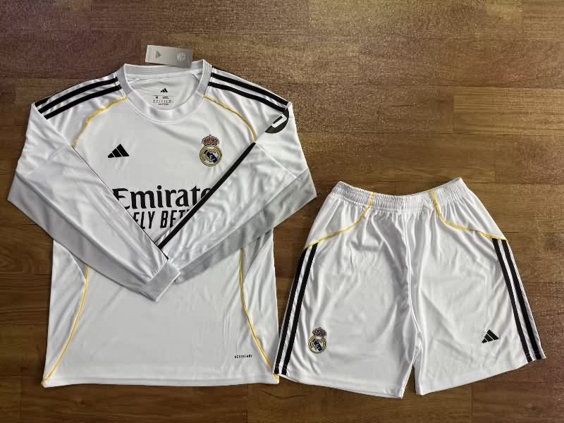 Real Madrid 25/26 Home Long Sleeve Soccer Jersey Real Madrid 25/26 Home Long Sleeve Soccer Jersey