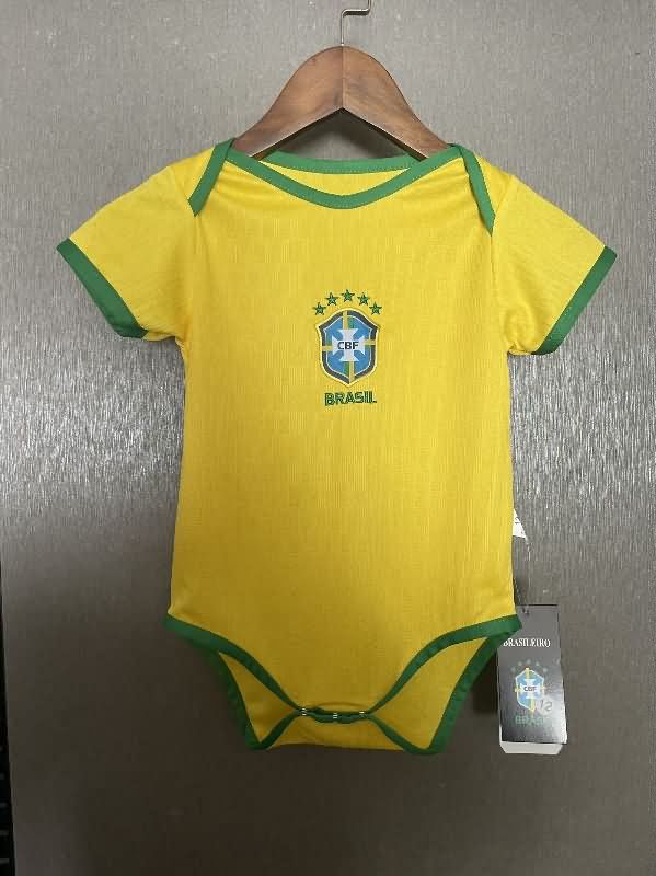 AAA(Thailand) Brazil 2025 Home Baby Soccer Jerseys AAA(Thailand) Brazil 2025 Home Baby Soccer Jerseys