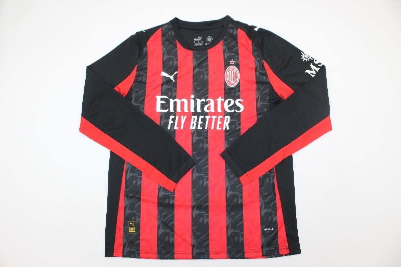 AAA(Thailand) AC Milan 25/26 Home Long Sleeve Soccer Jersey AAA(Thailand) AC Milan 25/26 Home Long Sleeve Soccer Jersey