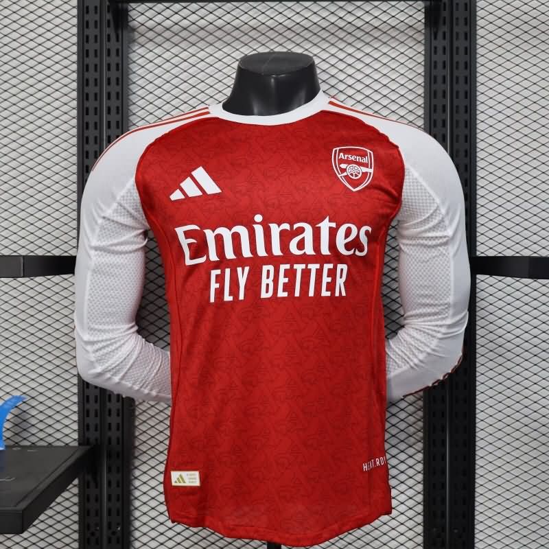 AAA(Thailand) Arsenal 25/26 Home Long Sleeve Soccer Jersey(Player) AAA(Thailand) Arsenal 25/26 Home Long Sleeve Soccer Jersey(Player)