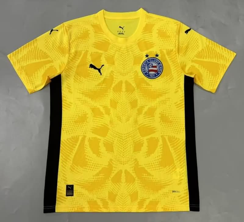 AAA(Thailand) Bahia 2025 Goalkeeper Yellow Soccer Jersey AAA(Thailand) Bahia 2025 Goalkeeper Yellow Soccer Jersey