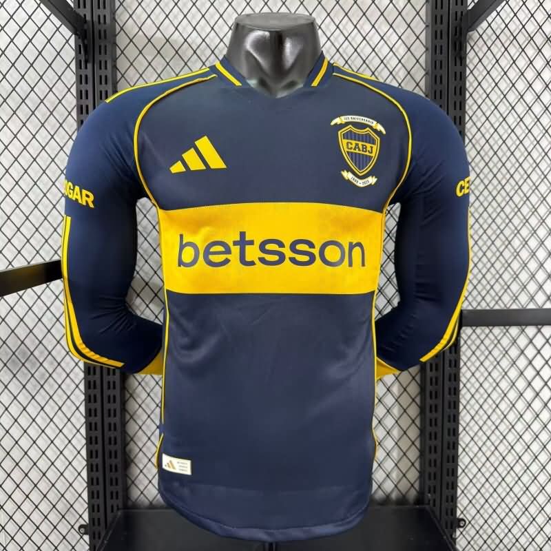 AAA(Thailand) Boca Juniors 2025 Home Long Sleeve Soccer Jersey (Player) AAA(Thailand) Boca Juniors 2025 Home Long Sleeve Soccer Jersey (Player)