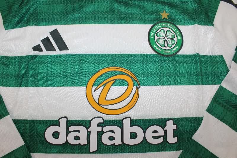 AAA(Thailand) Celtic 25/26 Home Long Sleeve Soccer Jersey (Player)