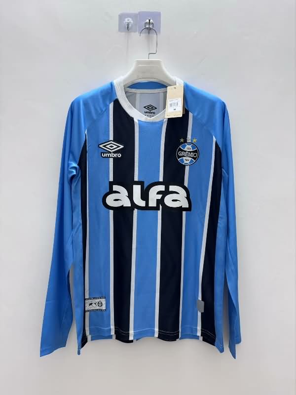 AAA(Thailand) Gremio 2025 Home Long Sleeve Soccer Jersey AAA(Thailand) Gremio 2025 Home Long Sleeve Soccer Jersey