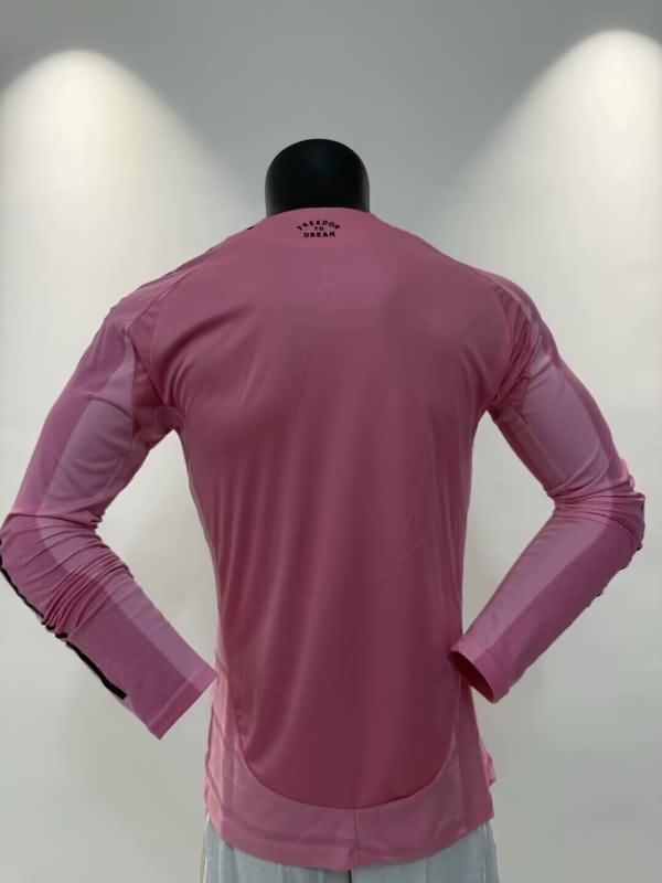 AAA(Thailand) Inter Miami 2025 Home Long Sleeve Soccer Jersey (Player)